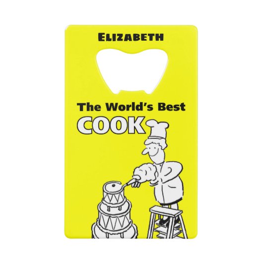 De beste kook ter wereld creditkaart flessenopener (Voorkant)
