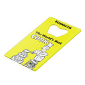 De beste kook ter wereld creditkaart flessenopener (Voorkant Gekanteld)