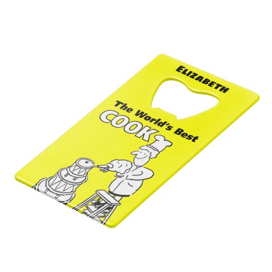 De beste kook ter wereld creditkaart flessenopener (Voorkant Gekanteld)