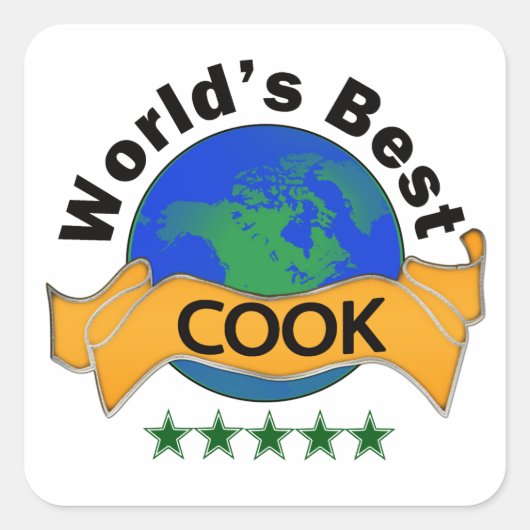De beste kook ter wereld vierkante sticker (Voorkant)