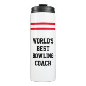 "De beste kookcoach ter wereld" | Bowling pin Stri Thermosbeker (Voorkant)