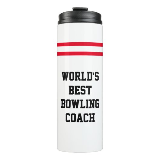 "De beste kookcoach ter wereld" | Bowling pin Stri Thermosbeker (Voorkant)