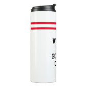 "De beste kookcoach ter wereld" | Bowling pin Stri Thermosbeker (Gedraaid links)