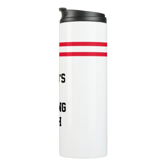 "De beste kookcoach ter wereld" | Bowling pin Stri Thermosbeker (Geroteerd rechts)