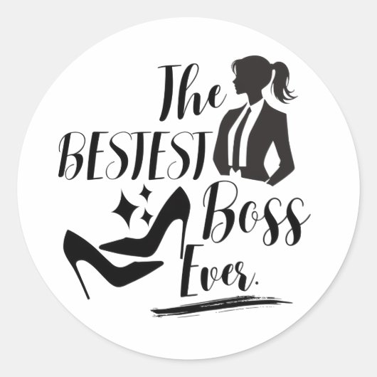 De beste Lady Boss Ronde Sticker (Voorkant)