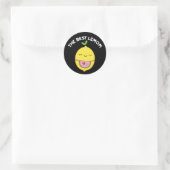 De beste Lemom Funny Lemon Pun Dark BG Ronde Sticker (Tas)