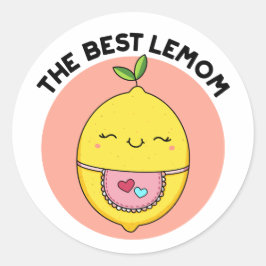 De beste Lemom Funny Lemon Pun Ronde Sticker