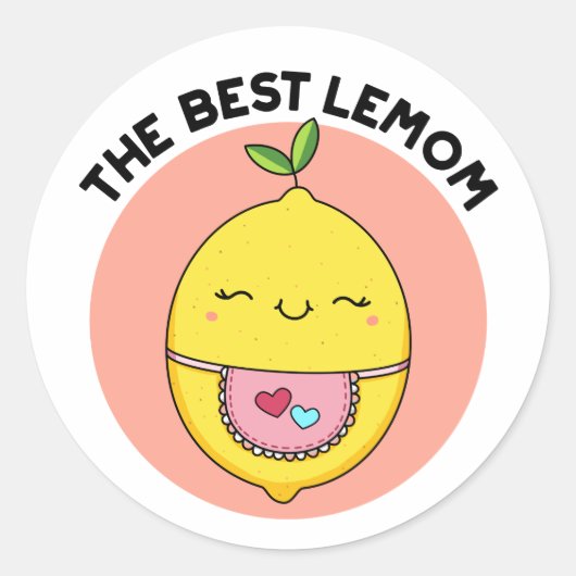 De beste Lemom Funny Lemon Pun Ronde Sticker (Voorkant)
