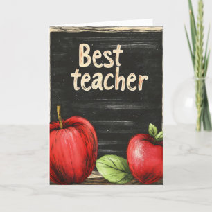 De beste leraar appels feestdagen kaart