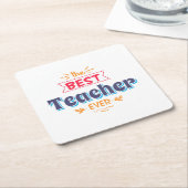 De beste leraar ooit kartonnen onderzetters (Schuin)