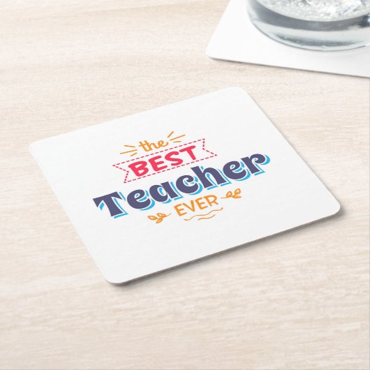 De beste leraar ooit kartonnen onderzetters (Schuin)