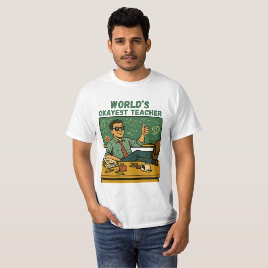 De beste leraar ter wereld - Grappig Retro klaslok T-shirt (Voorkant volledig)