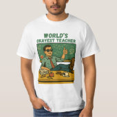 De beste leraar ter wereld - Grappig Retro klaslok T-shirt (Voorkant)