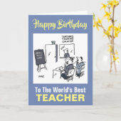 De beste leraar ter wereld - Happy Birthday Kaart (Gele Bloem)