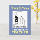 De beste leraar ter wereld - Happy Birthday Kaart (Gele Bloem)