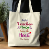 De beste leraar van de hartleraar tote bag