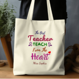 De beste leraar van de hartleraar tote bag