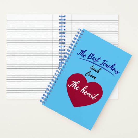 De beste leraren onderwijzen uit het hart notitieboek (Binnen)