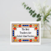De beste leraren zijn katholieke leraren briefkaart (Staand voorkant)
