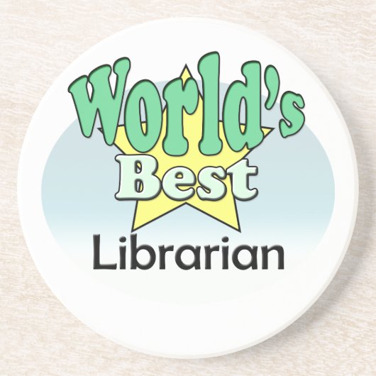 De beste Librarian ter wereld Zandsteen Onderzetter (Voorkant)