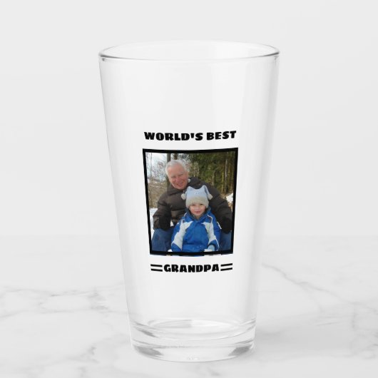 De beste maatfoto op maat van opa ter wereld glas (Voorkant)