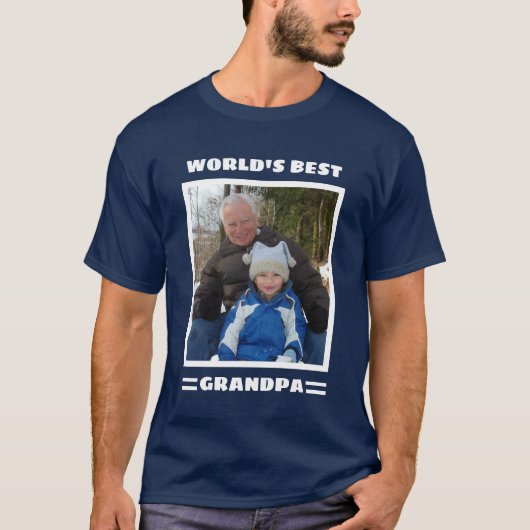 De beste maatfoto op maat van opa ter wereld t-shirt (Voorkant)