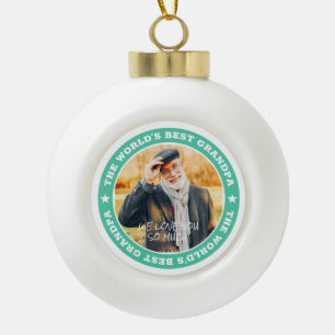 De beste maatfoto van opa Modern Star ter wereld Keramische Bal Ornament