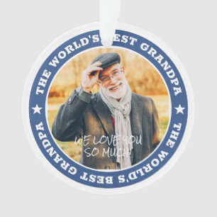 De beste maatfoto van opa Modern Star ter wereld Ornament
