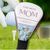 De beste mam foto stijlvolle roze lavendel letters golfheadcover