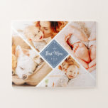De beste mam ooit moderne aangepaste foto's legpuzzel<br><div class="desc">Dit eenvoudige en klassieke ontwerp is samengesteld uit serif typografie en voegt een douanefoto toe. 'De beste mama ooit' in het midden en omringd door vier foto's van je moeder,  mama,  moeder,  moeder,  mama,  enzovoort.</div>