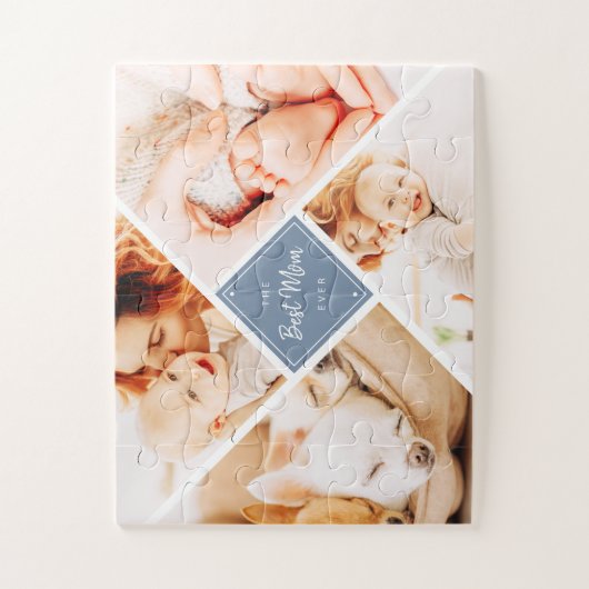 De beste mam ooit moderne aangepaste foto's legpuzzel (Verticaal)