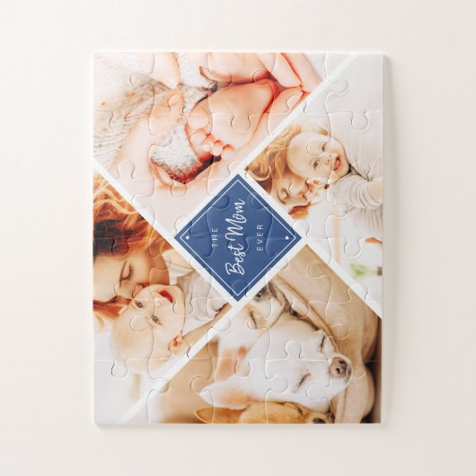 De beste mam ooit moderne aangepaste foto's legpuzzel (Verticaal)