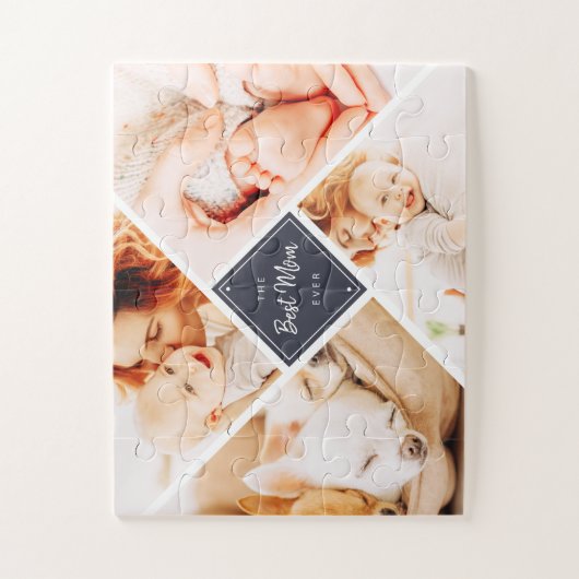 De beste mam ooit moderne aangepaste foto's legpuzzel (Verticaal)