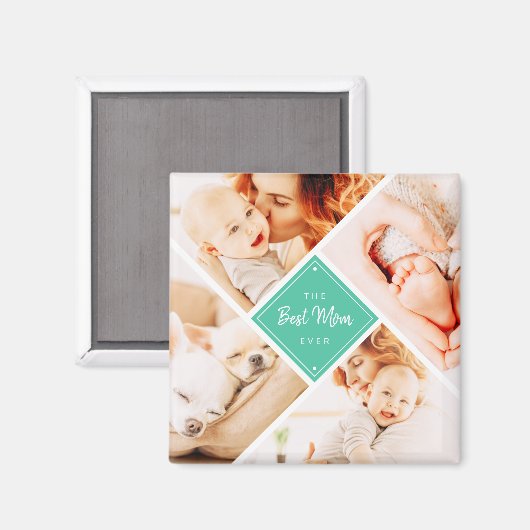 De beste mam ooit moderne aangepaste foto's magneet (Voorkant / Achterkant)