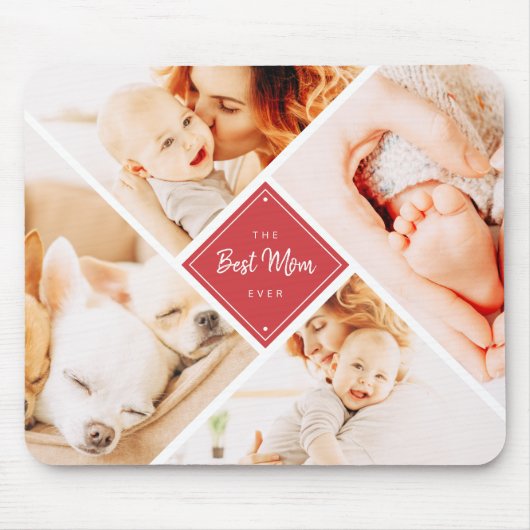 De beste mam ooit moderne aangepaste foto's muismat (Voorkant)