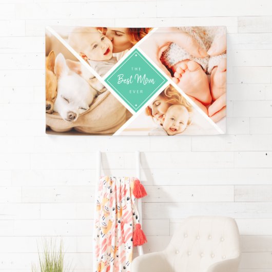 De beste mam ooit moderne aangepaste foto's spandoek (Insitu)