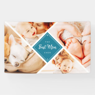 De beste mam ooit moderne aangepaste foto's spandoek