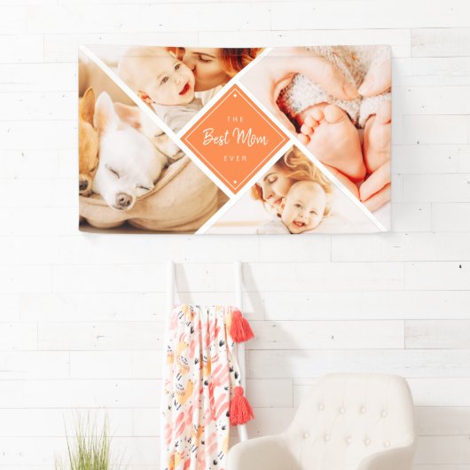 De beste mam ooit moderne aangepaste foto's spandoek (Insitu)
