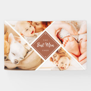 De beste mam ooit moderne aangepaste foto's spandoek