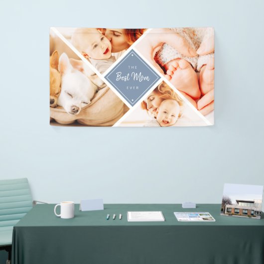 De beste mam ooit moderne aangepaste foto's spandoek (Beurs)