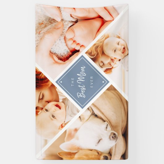 De beste mam ooit moderne aangepaste foto's spandoek (Verticaal)