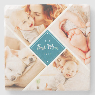De beste mam ooit moderne aangepaste foto's stenen onderzetter