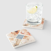 De beste mam ooit moderne aangepaste foto's stenen onderzetter (Zijkant)