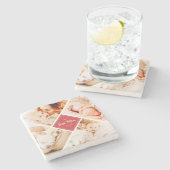 De beste mam ooit moderne aangepaste foto's stenen onderzetter (Zijkant)