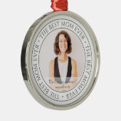 De beste Mam ooit Moderne Klassieke Foto Metalen Ornament (Rechts)