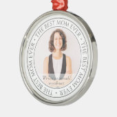 De beste Mam ooit Moderne Klassieke Foto Metalen Ornament (Links)