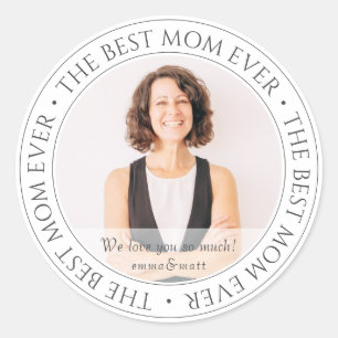 De beste Mam ooit Moderne Klassieke Foto Ronde Sticker