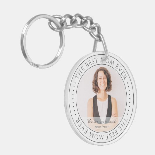 De beste Mam ooit Moderne Klassieke Foto Sleutelhanger (Voorkant Links)