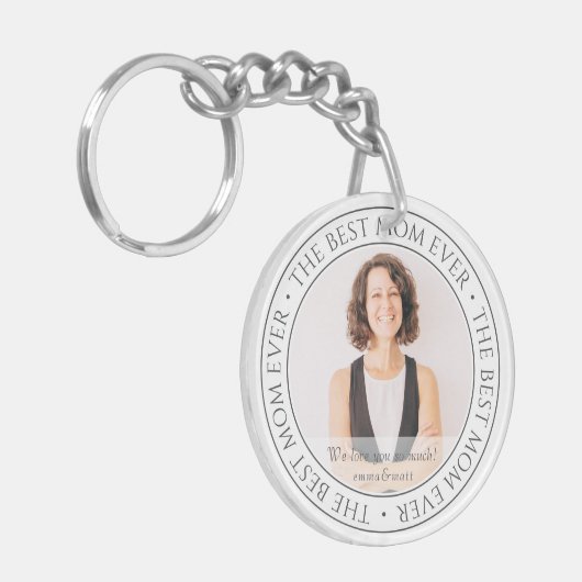 De beste Mam ooit Moderne Klassieke Foto Sleutelhanger (Voorkant Links)