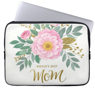De beste mama bloemen ter wereld laptop sleeve